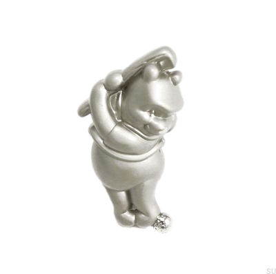 Furniture knob Winnie the Pooh Golfer Brushed Nickel