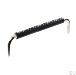 Uchwyt meblowy podłużny 7353 128 Nikiel Polerowany z Czarną Skórą.png