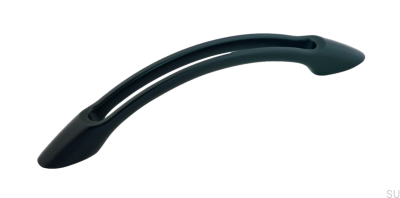 Elongated furniture handle 1026 96 Metal Black Matt