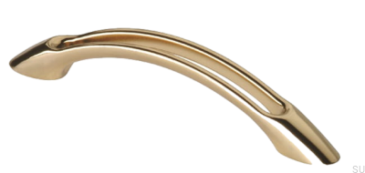 Elongated furniture handle 1026 96 Gold Polished