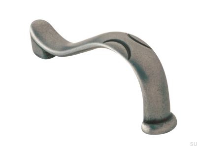 Elongated furniture handle 1196 64 Antique Silver