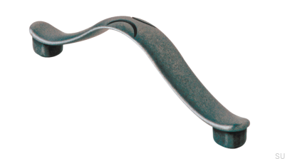 Elongated furniture handle 1197 96 Antique Silver