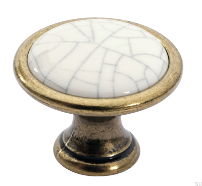 Furniture Knob 1700 Antique Gold with Porcelain