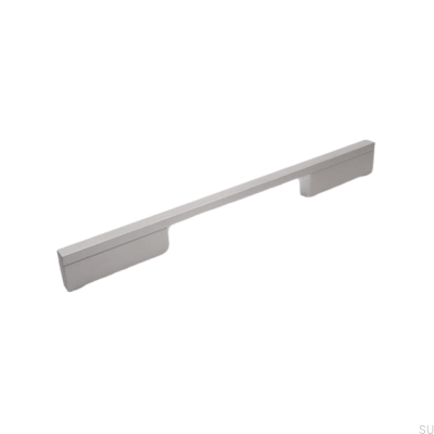 Elongated furniture handle 2110 128/224 Aluminum Brushed