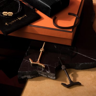 Cross 45 Brass Burnt Bronze Wall Hanger