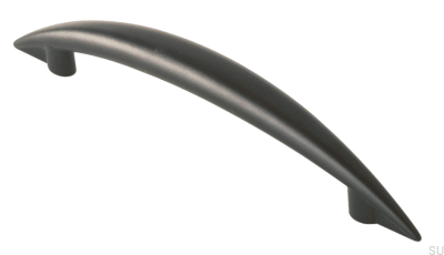 Elongated furniture handle 809 96 Metal Black Matt