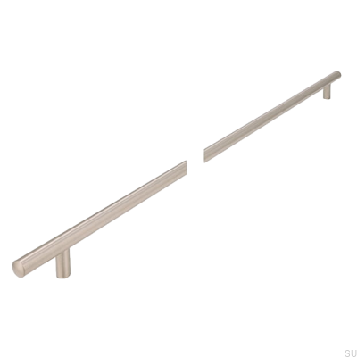 Elongated furniture handle 885 552 Silver Brushed