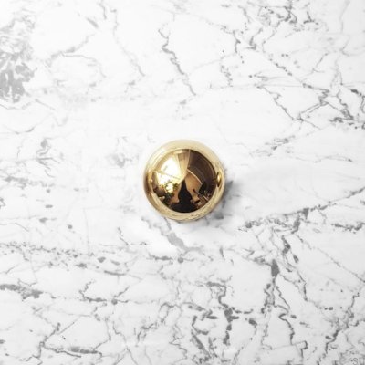 Odete M Furniture Knob, Polished and Lacquered Brass