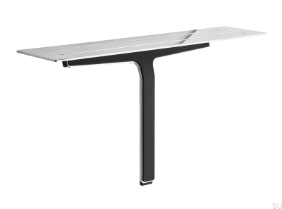 Bathroom shelf with water squeegee for glass and shower cabins 7011 Hand Polished Steel