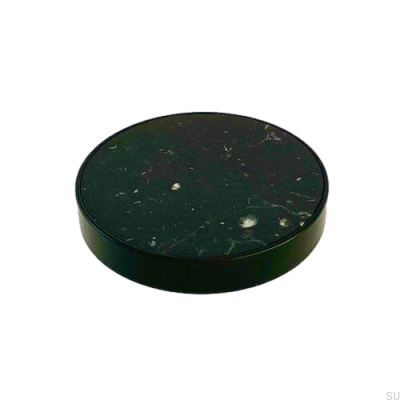Marbelo XL furniture knob, black steel, black marble