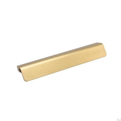 Oblong furniture handle Fringe Brushed gold