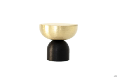 Kokeshi Mix 3032 Furniture Knob Aluminum Black with Brushed Brass