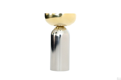 Kokeshi Mix Wall Hanger 3052 Polished Steel with Polished Brass