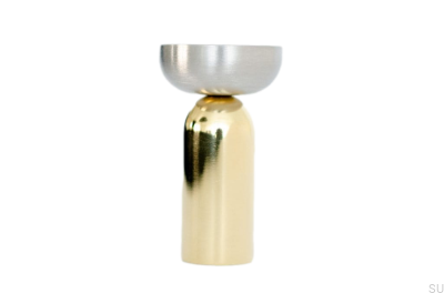 Kokeshi Mix 3052 Wall Hanger Polished Brass Unpainted with Brushed Steel