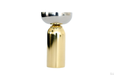 Kokeshi Mix 3052 Wall Hanger Polished Brass Unpainted with Polished Steel