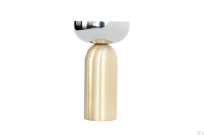 Kokeshi Mix 3052 Wall Hanger Brushed Brass Unpainted with Polished Steel