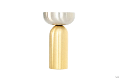 Kokeshi Mix 3052 Wall Hanger Brushed Brass Unpainted with Brushed Steel