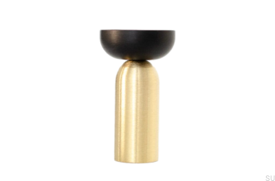 Kokeshi Mix 3052 Wall Hanger Brushed Brass Unpainted with Black Aluminum