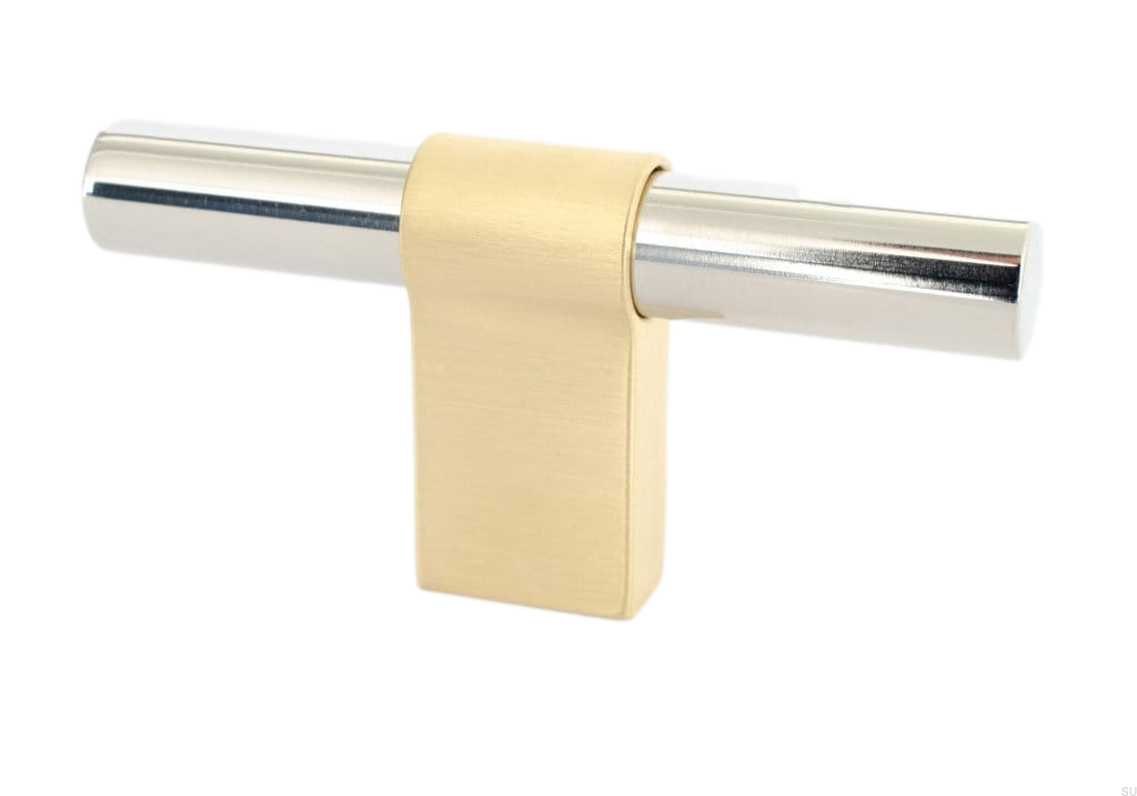 KN29MB/R--Gałka-meblowa-T-Bar-Line-Big-Mix-80-Stalowa-Polerowana-ze-Szczotkowanym-Mosiądzem-BB-Sweden-Skandynawskie-Uchwyty_1