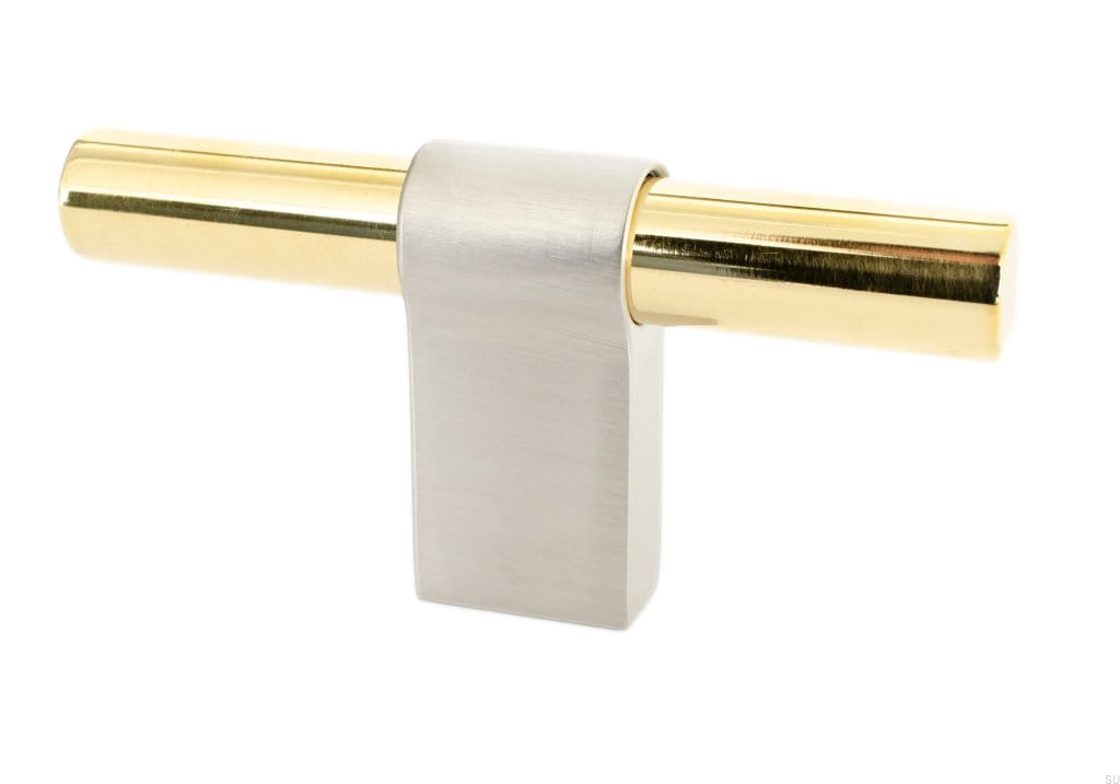 KN29RB/M--Gałka-meblowa-T-Bar-Line-Big-Mix-80-Mosiężna-Polerowana-ze-Szczotkowaną-Stalą-BB-Sweden-Skandynawskie-Uchwyty_1