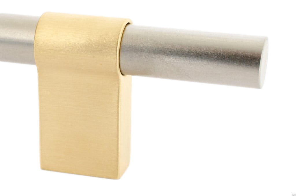 HA63MB/RB--Uchwyt-meblowy-podłużny-Line-Big-Mix-224-Stalowy-Szczotkowany-ze-Szczotkowanym-Mosiądzem-BB-Sweden-Skandynawskie-Uchwyty_1