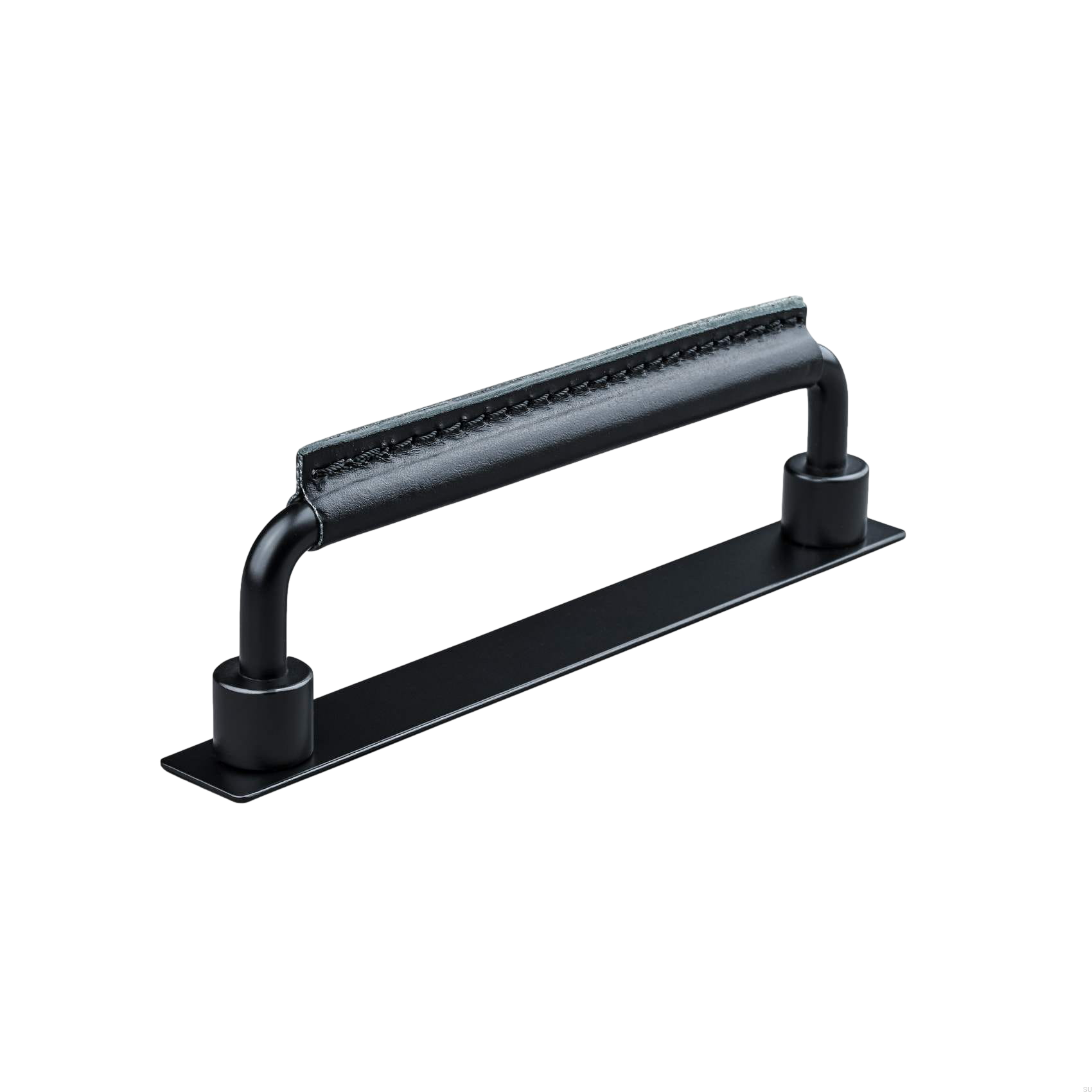 157153SP--Uchwyt-meblowy-podłużny-Asissi-Stitched-128-Czarny-Mat-z-Czarną-Skórą-Teofils-Skandynawskie-Uchwyty_3