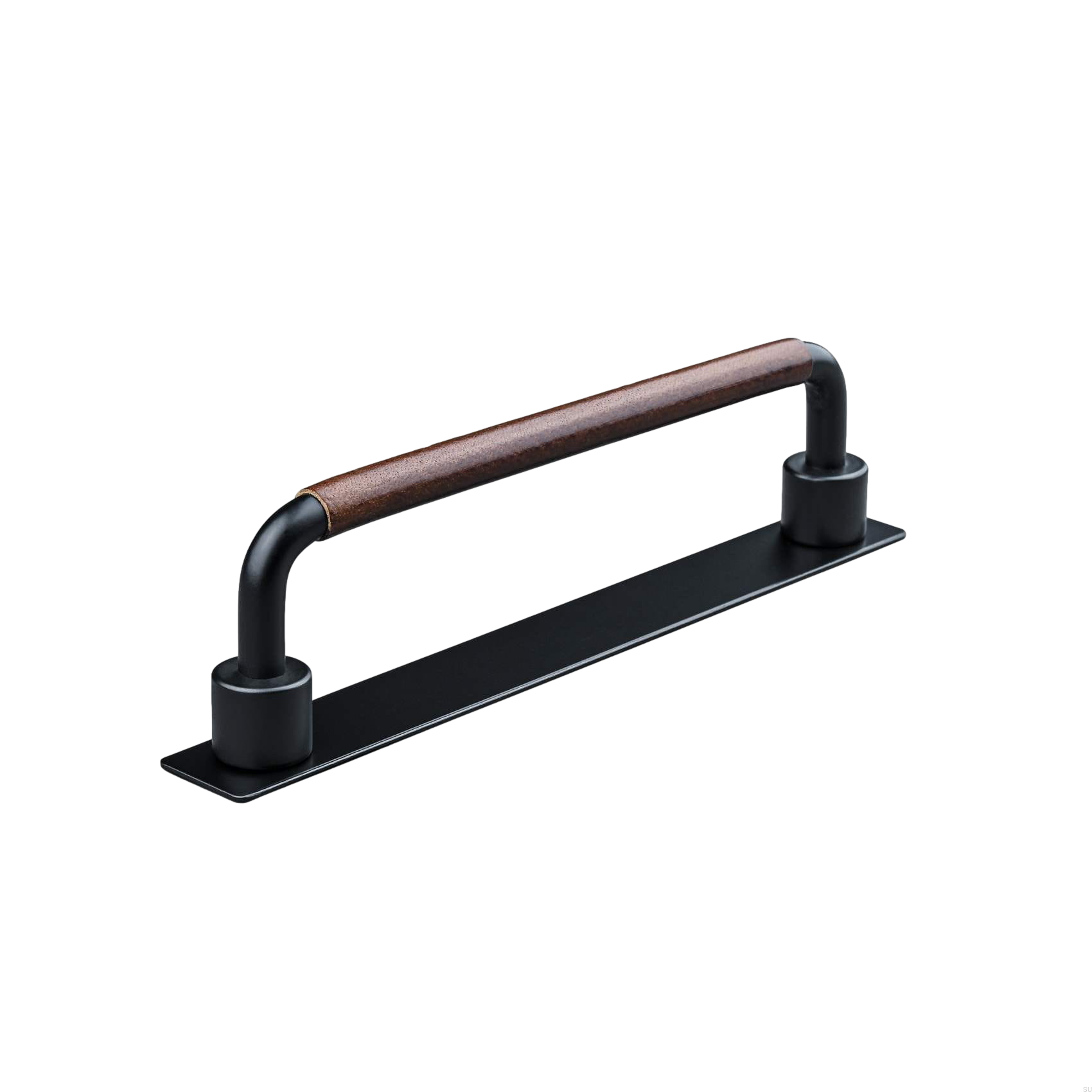157149SP--Uchwyt-meblowy-podłużny-Asissi-Swept-128-Czarny-Mat-z-Brązową-Skórą-Teofils-Skandynawskie-Uchwyty_3