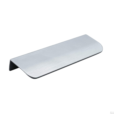 Poppi 136 edge furniture handle, brushed silver