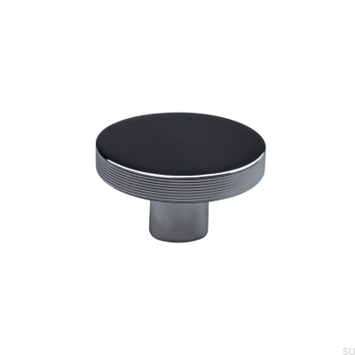 Monza Stripe 42 furniture knob, polished chrome