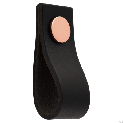 Loop Ari Leather Furniture Knob Black with Copper
