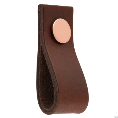 Loop Ari Furniture Knob Leather Brown with Copper