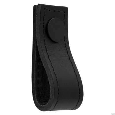 Loop Avio Leather furniture knob Black with Black