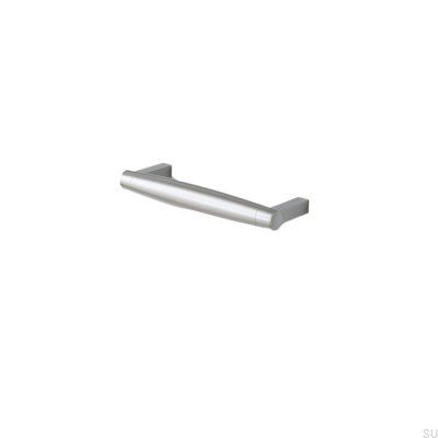 Hjo 128 oblong furniture handle, brushed silver
