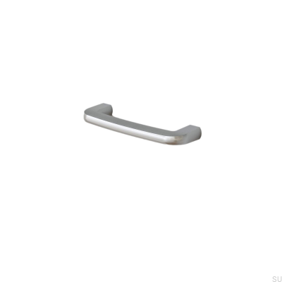 Oblong furniture handle Visby 128 Brushed Silver
