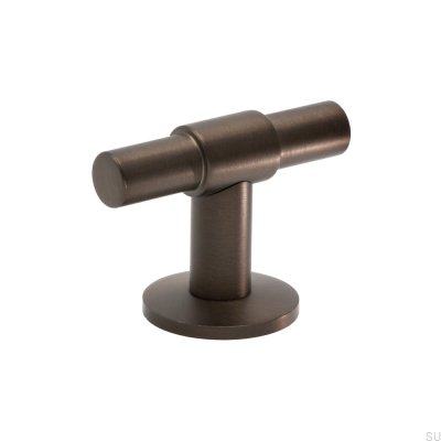 T-Bar Uniform Furniture Knob Brass Brown Brushed