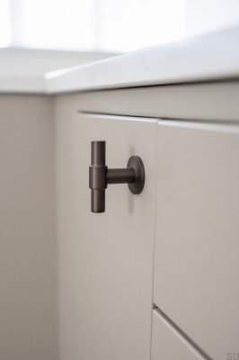 T-Bar Uniform Furniture Knob Brass Brown Brushed