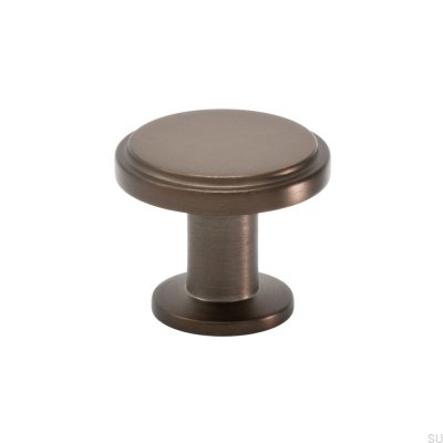 Uno furniture knob, brass, brushed brown