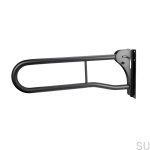 840135 Poręcz toaletowa łukowa uchylna 40134 Stalowa Czarny Mat