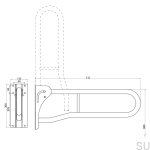 840135 Poręcz toaletowa łukowa uchylna 40134 Stalowa Czarny Mat