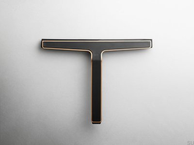 Water squeegee for glass and shower cabins 7033 Black with Copper