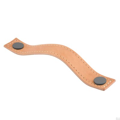 Oblong furniture handle Aviano 128 Light Brown and Gray