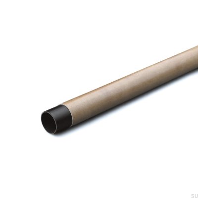 Rod Swept 958 Wardrobe Rod Metal Black with Light Brown Leather