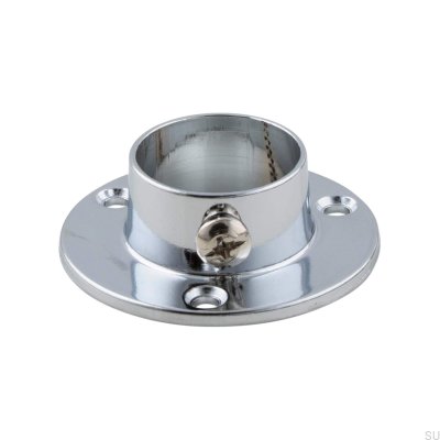 Rosette for wardrobe bars 527 25 Polished chrome