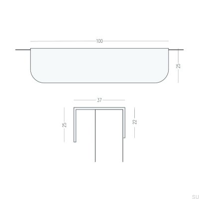  Edit O edge furniture handle, Brushed Black Brass