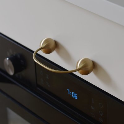 Marbelo 10 96 oblong furniture handle, Brushed Brass, Unvarnished