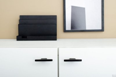 Flat Line 12 Aluminum Black furniture knob