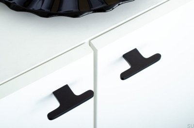 Flat Line 12 Aluminum Black furniture knob