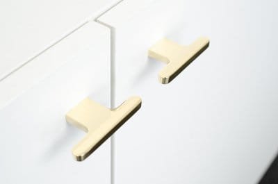 Flat Line 12 furniture knob, polished brass, unvarnished