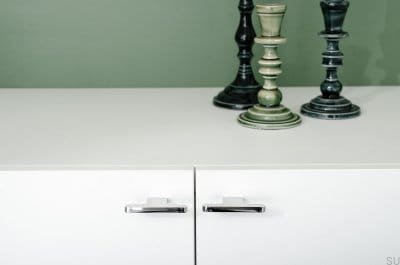 Flat Line 12 furniture knob, polished stainless steel