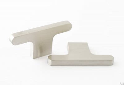 Flat Line 12 furniture knob, brushed stainless steel